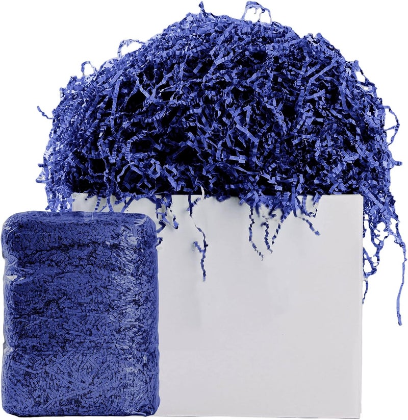 AODESTINY 2.2LBS Crinkle Cut Paper Shred Filler, Shredded Paper for Gift Bag Box Basket, Packing Grass Cushion Crinkle Shred Filler for Christmas Wedding Birthday Bridesmaid Engagement-Navy Blue - Image 1